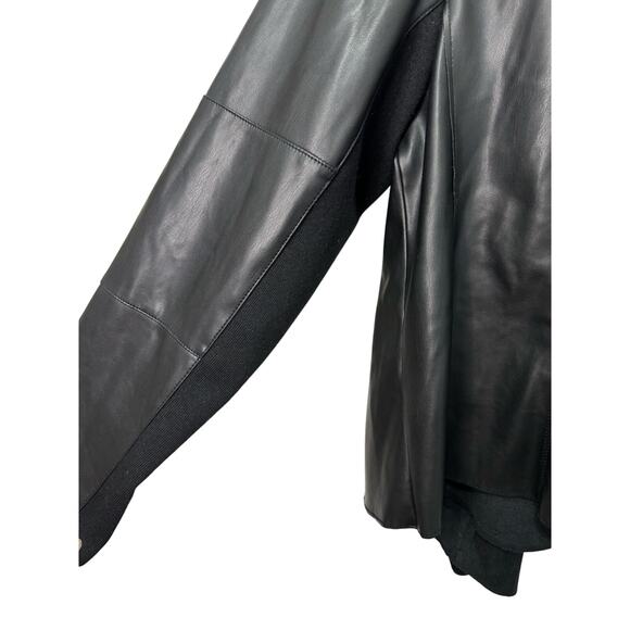 Bagatelle Open Black Front Faux Leather Jacket Women Size 1X Rocker Biker Casual - Picture 8 of 9